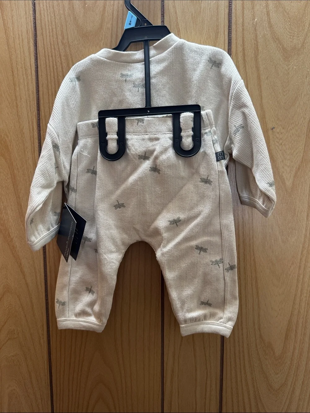 Gerber Cream Waffle Knit Two-Piece Set with Dragonfly Accents